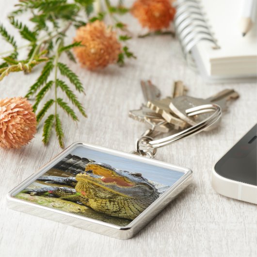 Porte-clés Alligator. Face à face (Côté)