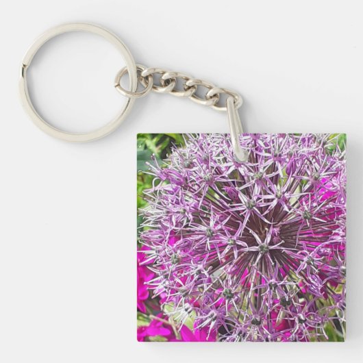 Porte-clés Allium & Fleurs d'été acryliques (Devant)