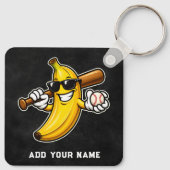 Porte-clés Allons Bananes Baseball Rétro Banane Drôle (Dos)