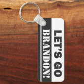 Porte-clés Allons Brandon" Noir et Blanc Rectangle Métal (Recto)