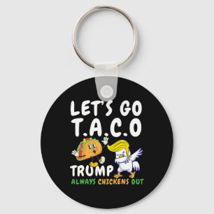 Porte-clés Allons Taco Drôle Trump Fait Toujours Marche Arriè