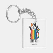 Porte-clés Ally Cat - Rainbow Cat LGBTQ Pride (2) (Devant gauche)