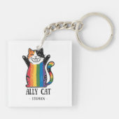 Porte-clés Ally Cat - Rainbow Cat LGBTQ Pride (2) (Dos)