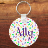 Porte-clés Ally en violet | arcs-en-ciel pastel (Recto)