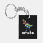 Porte-clés Allysaurus LGBT Dinosaur drapeau arc-en-ciel Ally (Devant gauche)