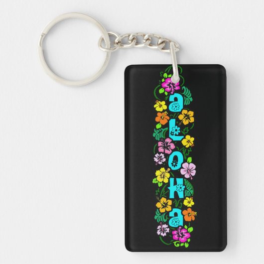 Porte-clés Aloha aux fleurs (Devant)