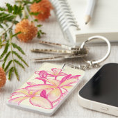 Porte-clés Aloha avec fleurs de Plumeria (Devant droit)