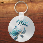 Porte-clés Aloha en argent de tortue 3D (Verso)