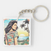 Porte-clés Aloha Girl (Dos)