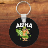 Porte-clés Aloha Hawaii Surfant Leprechaun Saint Patrick Day (Recto)