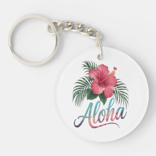 Porte-clés Aloha îles hawaïennes Hawaï Fleur d'Hibiscus