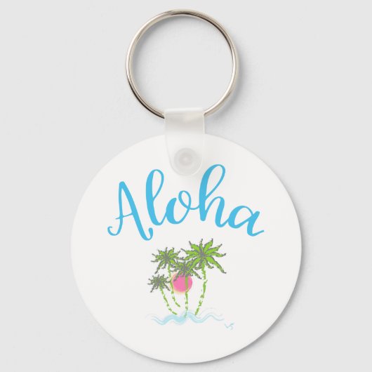 Porte-clés Aloha Plages Hawaii Style été (Recto)