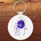 Porte-clés ALOPCIA Sensibilisation Sunflower Blue Ribbon (Recto)