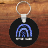 Porte-clés Alopecia Areata Awareness Rainbow Ribbon Support S (Verso)