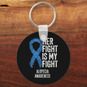 Porte-clés Alopecia Areata Son Combat Est Mon Combat Alopecia (Verso)