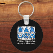 Porte-clés Alopecia gnomes de support avec ruban bleu (Recto)