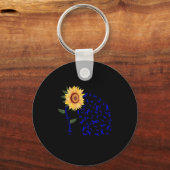 Porte-clés Alopecia Sensibilisation Bleu foncé Ruban Perte de (Recto)