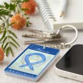 Porte-clés Alopecia Sensibilisation Bleu Ruban Angel Porte -  (Devant droit)