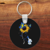 Porte-clés Alopécie Sensibilisation Tournesol Eléphant Hommes (Verso)