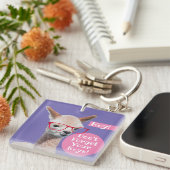 Porte-clés Alpaca en lunettes rouges do-it-yourself "N'oublie (Devant Droit)