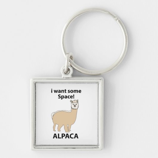 Porte-clés Alpaca Je veux de l'espace Drôle d'Alpaca (Devant)