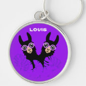 Porte-clés Alpaca llama Twins Anniversaire (Devant)