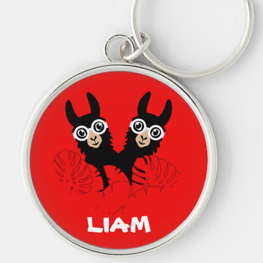 Porte-clés Alpaca llama Twins Anniversaire (Devant)
