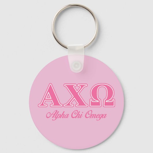 Porte-clés Alpha Chi Omega Lettres Roses (Recto)