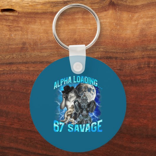 Porte-clés Alpha Wolf Loading 67 Percent Savage Funny Wolves  (Recto)
