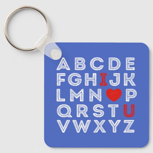 Porte-clés Alphabet ABC Je t'aime (Recto)