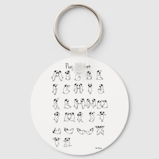 Porte-clés Alphabet carlin A-Z (Recto)