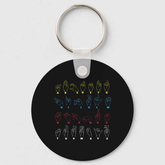 Porte-clés Alphabet enseignant American Sing Language Asl Cha (Recto)