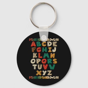 Porte-clés Alphabet Melanin Mois de l'histoire des Noirs Ense