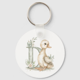 Porte-clés Alphabet mignon bébé animal canard aquarelle