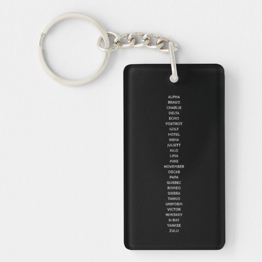 Porte-clés Alphabet phonétique Code de l'aviateur Pilote (Devant)