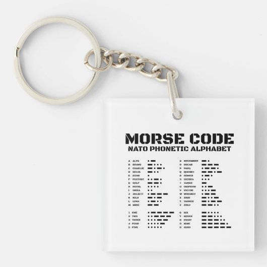 Porte-clés Alphabet phonétique de l'OTAN en code Morse (Devant)
