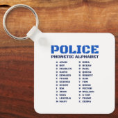 Porte-clés Alphabet phonétique pour les policiers (Recto)