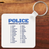 Porte-clés Alphabet phonétique pour les policiers (Verso)