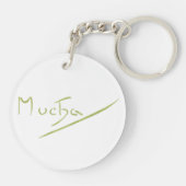 Porte-clés Alphonse Mucha Art abstrait et signature (Dos)