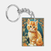 Porte-clés Alphonse Mucha Art Nouveau Chat (Devant gauche)