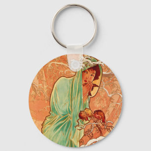 Porte-clés Alphonse Mucha Art Nouveau Hiver
