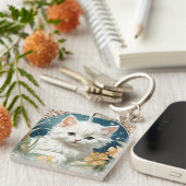 Porte-clés Alphonse Mucha Art Nouveau Kitten (Devant Droit)