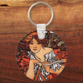 Porte-clés Alphonse Mucha Vélo Vintage (Recto)