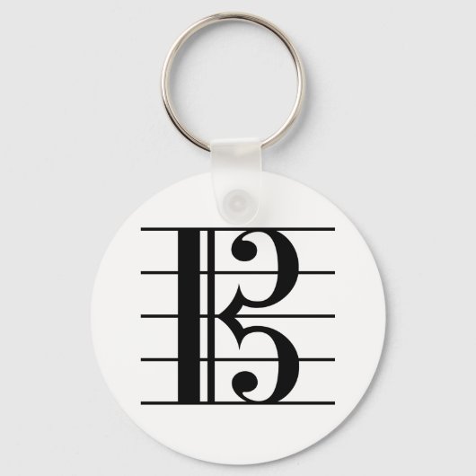 Porte-clés Alto Clef sur le personnel (Recto)
