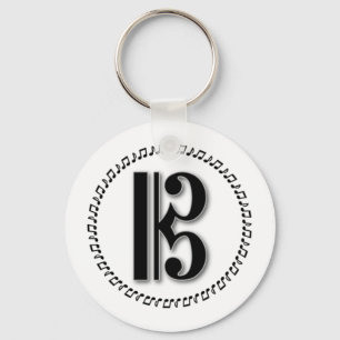 Porte-clés Alto ou Tenor Clef Music Note Design C Clef