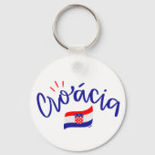 Porte-clés Aluminum Circle – Croatia Flag Design (Recto)