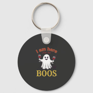 Porte-clés Am Here Boos Halloween Fantôme Verres à Vin Araign