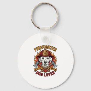 Porte-clés Amant de chien pompier Dalmatien Casque de pompier
