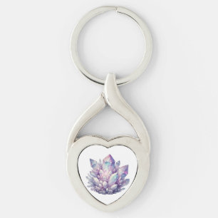 Porte-clés Amas de quartz pastel