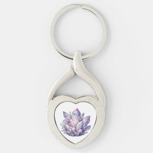 Porte-clés Amas de quartz pastel (Devant)
